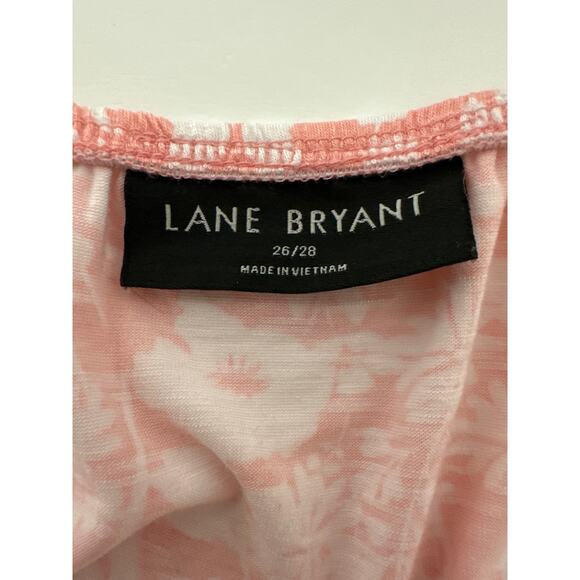 Lane Bryant Sleeveless V-Neck Maxi Dress Eyelet Detail Summer Peach Floral 26/28 - Picture 13 of 16